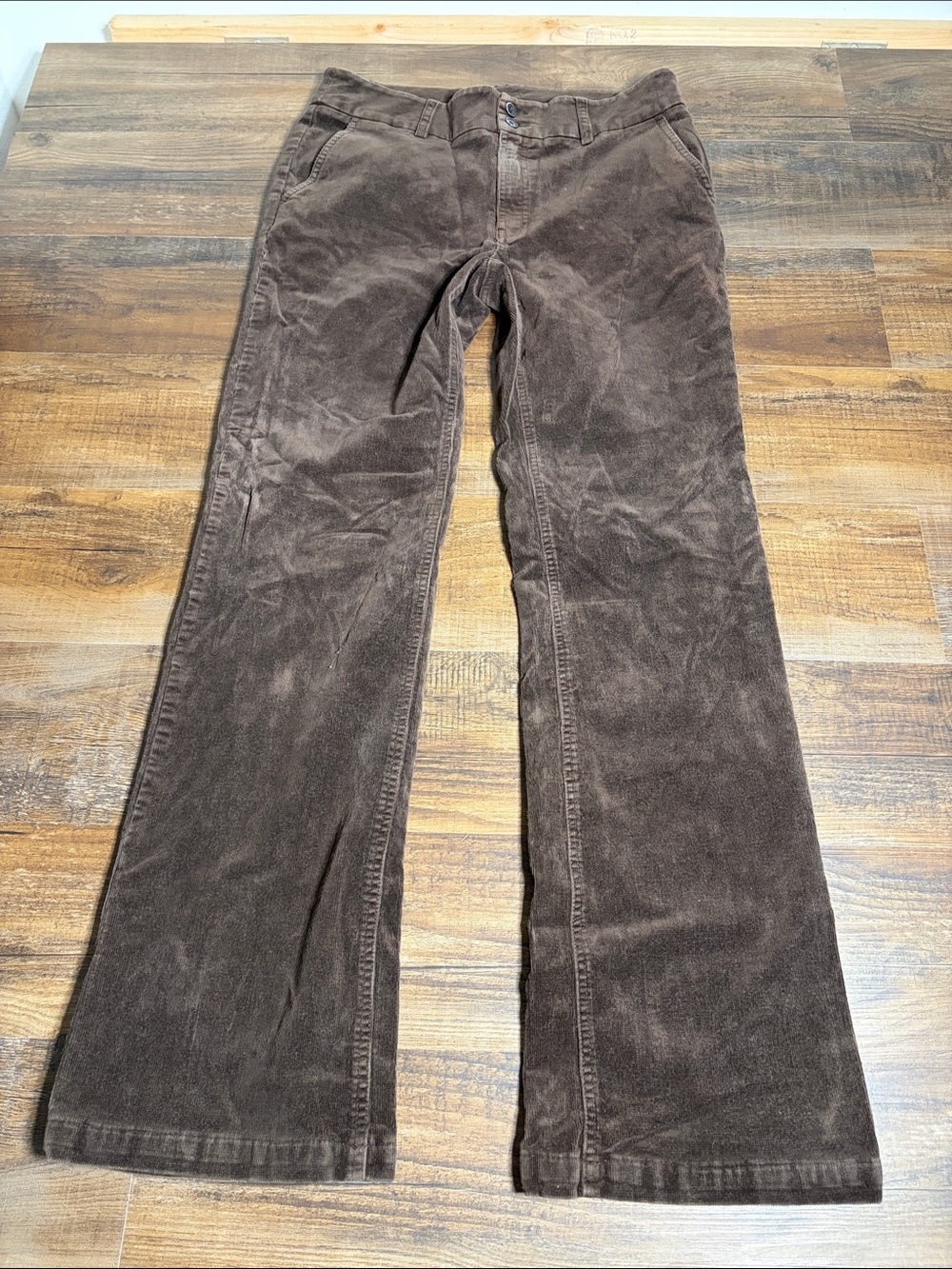 Women's Brown Corduroy Boot Cut Pants - Flare Fit